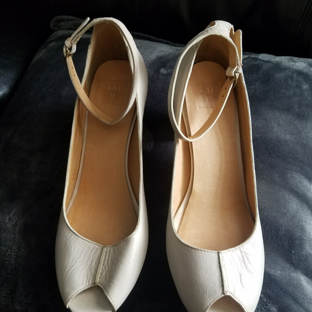 Frye peep toe heel